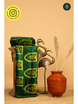 Ethnic Elements - Ajrakh Velvet Anitique Verdant Pot Elegance Unstitched Kurta