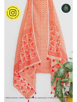 Ethnic Elements - Cotton Peach Unstitched Dress Material
