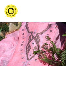 Ethnic Elements - Linen Pink Unstitched Dress Material