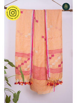 Ethnic Elements - Linen Peach Unstitched Dress Material