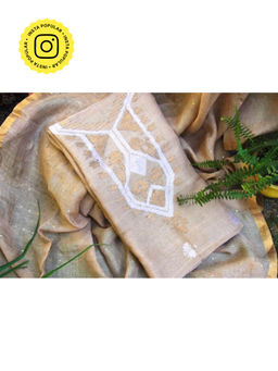 Ethnic Elements - Linen Beige Unstitched Dress Material