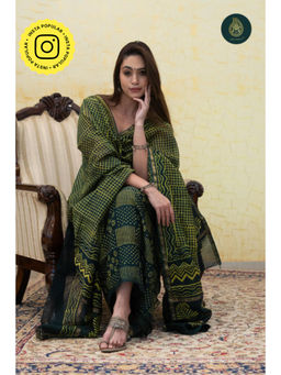 Ethnic Elements - Silk Green Unstitched Dress Material