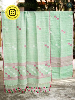 Ethnic Elements - Linen Green Unstitched Dress Material