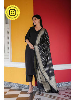 Ethnic Elements - Cotton Silk Kurta and Pant with Dupatta