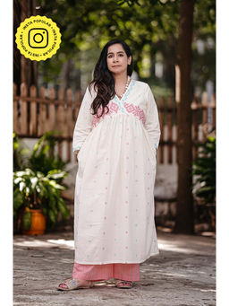 Ethnic Elements - Printed Jamdani Cotton Kurta and Pant