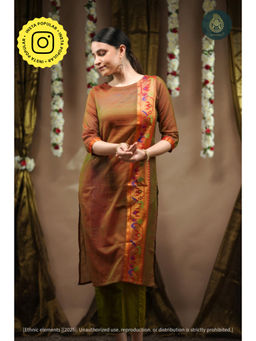 Ethnic Elements - Dhani Cord Set - Paithani Cotton Kurta And Pant Set