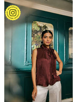 Fancy Pastels - Ruby Brown Tie-up Top