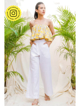 Fancy Pastels - White Linen Trousers