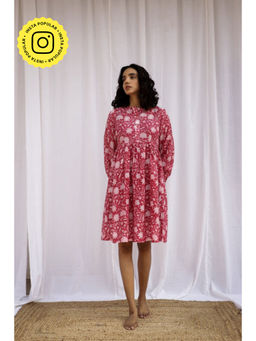 Fancy Pastels - Nirmayi Red Knee Length Dress