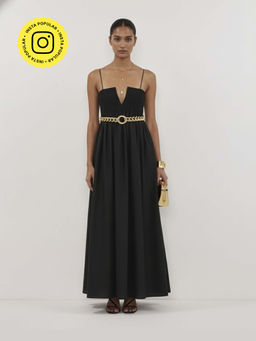 Fancy Pastels - Women Black Midnight Muse Maxi Dress