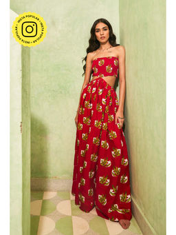 Fancy Pastels - Women Red Gulzar Maxi Dress