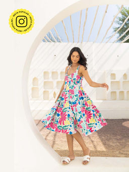 Fancy Pastels - Women Multi-Color Affair Midi Dress
