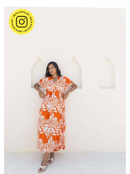 Fancy Pastels - Women Orange Golden Hour Maxi Dress