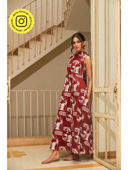 Fancy Pastels - Women Maroon Maatti Maxi Dress