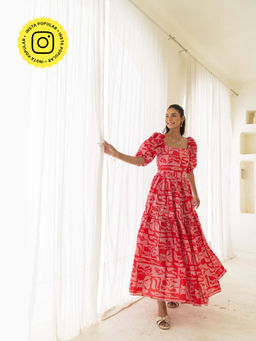 Fancy Pastels - Women Red Soulmate Maxi Dress