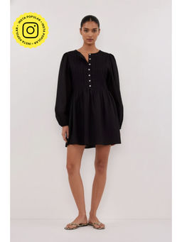 Fancy Pastels - Women Black Poplin Mini Dress