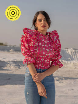 Fancy Pastels - Printed Clara Ruffle Top