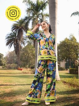 Gauri Designer Apparels - Forest Floral Print Co-Ord (Set of 2)