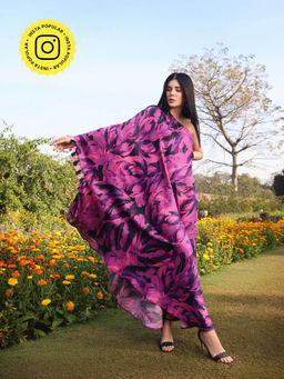 Gauri Designer Apparels - Tyrian Pink One Shoulder Kaftan Dress