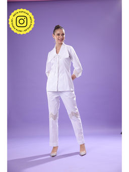 Gauri Designer Apparels - Womens Blanc Co-Ord (Set of 2)