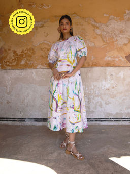 Happi Space - Poppins Midi Dress In Paint Bucket Print-white