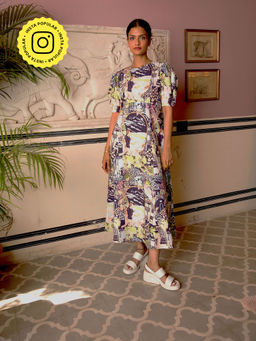 Happi Space - Poppins Midi Dress In Fira Print-multi-color