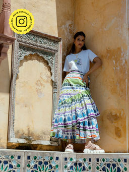 Happi Space - Slurp Maxi Skirt In Trippy Tribe-multi-color