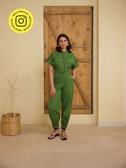 Happi Space - Green Shirt and Pant Mala Co-Ord Set (Set of 2)