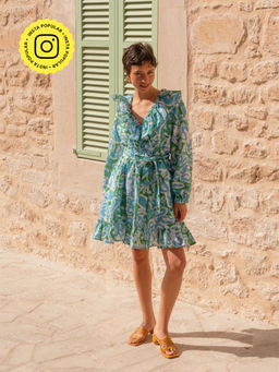 Happi Space - Margarita Dress In Azure Print (Set of 2)