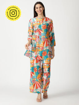 House of Soi - Blue Printed Co-ord (Set of 2)