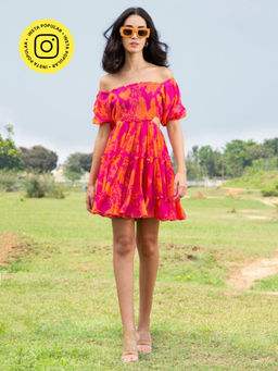 House of Soi - Pink Printed Tier Dress