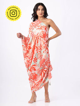 House of Soi - Multi-Color Printed One Shoulder Dress