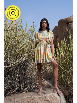 House of Soi - Yellow Shimmer Short Dress