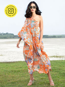 House of Soi - Orange One Shoulder Dress