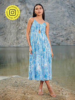 House of Soi - Blue Blaze Printed Midi Dress