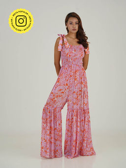 House of Soi - Orange & Purple Savana Printed Jumpsuit