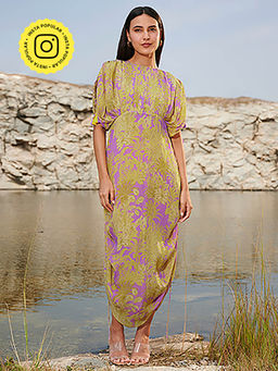 House of Soi - Purple & Green Pandora Printed Dress