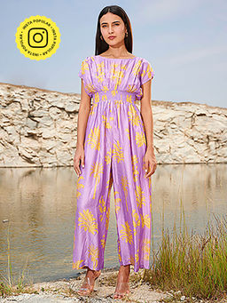 House of Soi - Purple Chilies Printed Jumpsuit