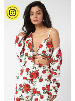 How When Wear - Red Rose Printed Bralette
