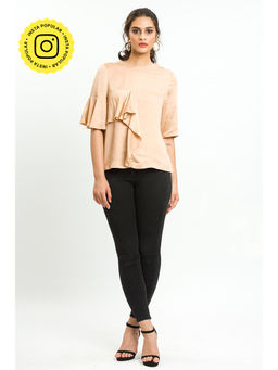 How When Wear - Pink Satin Frill Top