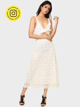 How When Wear - White Broderie Bow Dress