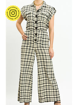 How When Wear - Grey Gingham Check Blazer Playsuit