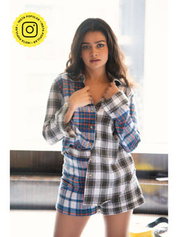 How When Wear - Mix Match Flannel Check Shorts