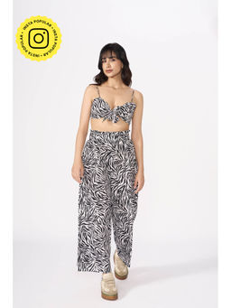 How When Wear - Zebra Printed Linen Pants