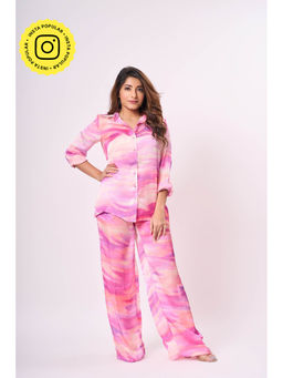 How When Wear - Satin Marble Printed Pants