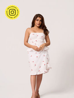 How When Wear - White Cherry Co-Ord Set