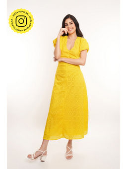How When Wear - Broderie Puff Sleeve Maxi Dress