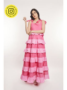 How When Wear - Tiered Contrast Maxi Dress