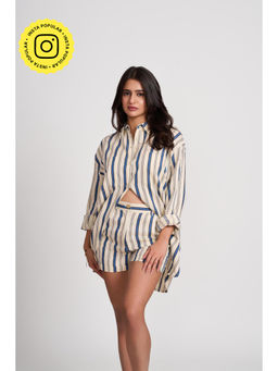 How When Wear - White Bold Stripe Oversized Shirt
