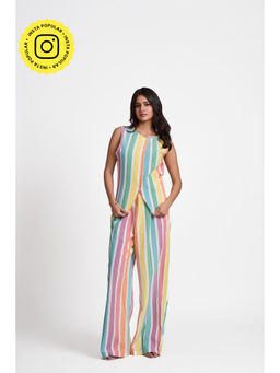 How When Wear - Multi-Colour Summer Stripes Co-Ord Set